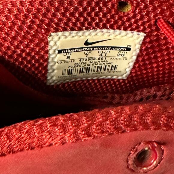 Nike Zoom Rookie Varsity Men’s Red High Top Sneakers, Size 8, Pre-owned - Picture 10 of 10